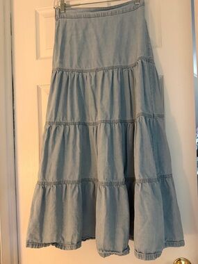 Primark Light Blue Tiered Maxi Skirt